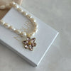 Pink Pearl Flower Necklace
