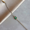 Steel Baguette Green Tennis Bracelet