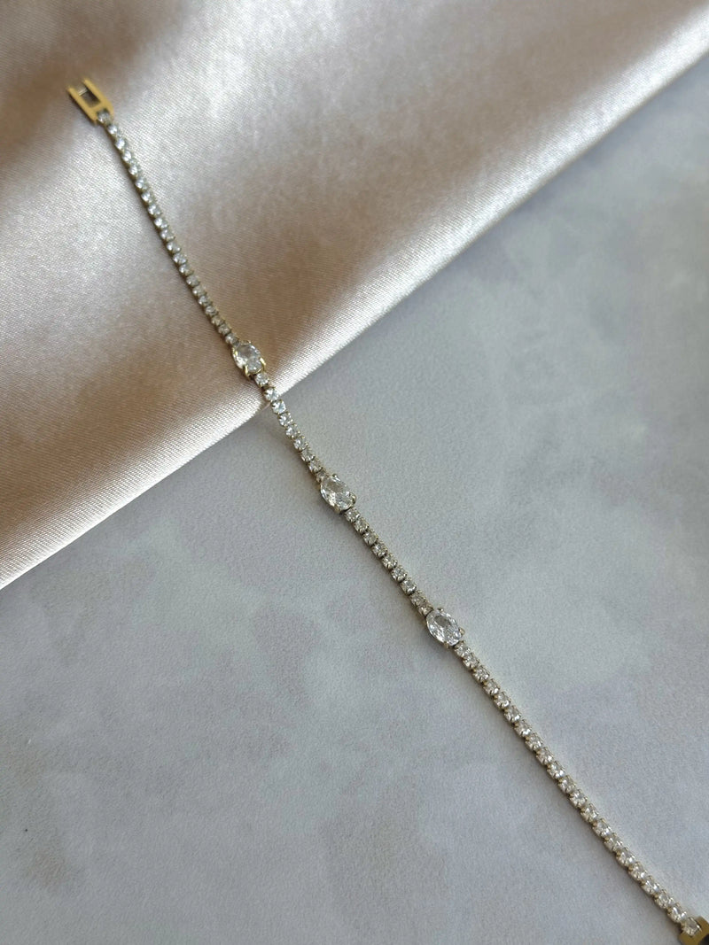 Steel Oval Tennis Bracelet