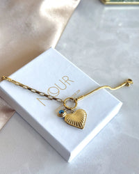 Steel Heart Evil Eye Bracelet - thumbnail 2