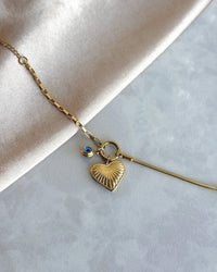 Steel Heart Evil Eye Bracelet - thumbnail 1