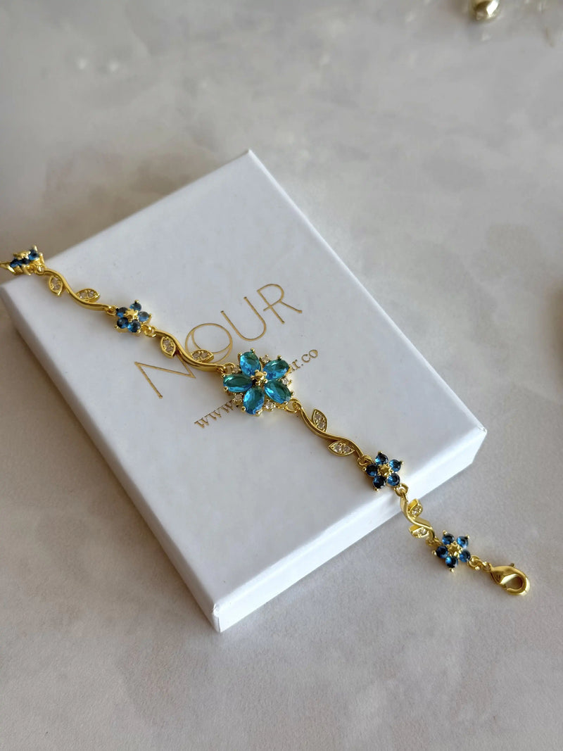 Blue Flower Bracelet Bella Series