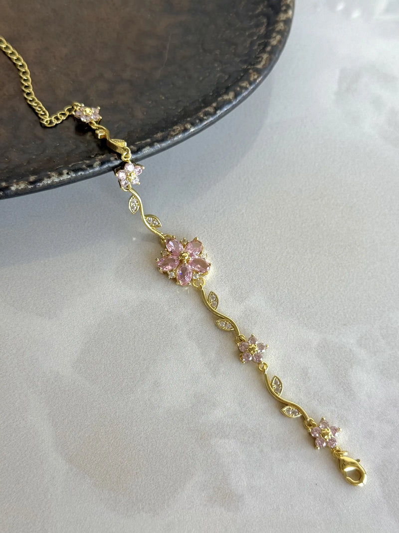 Pink Flower Bracelet Bella Series