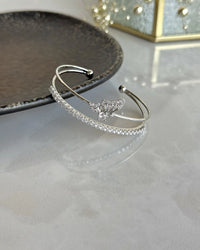 Silver Butterfly Double Bracelet Bella Series - thumbnail 2