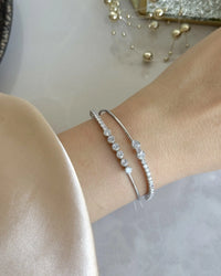 Silver Double Bracelet with Stones Bella Series - thumbnail 2