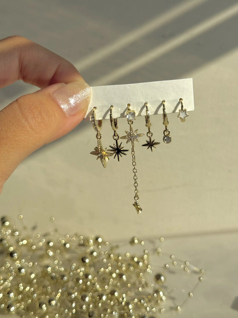 Set of 5 Earrings, 14K Series