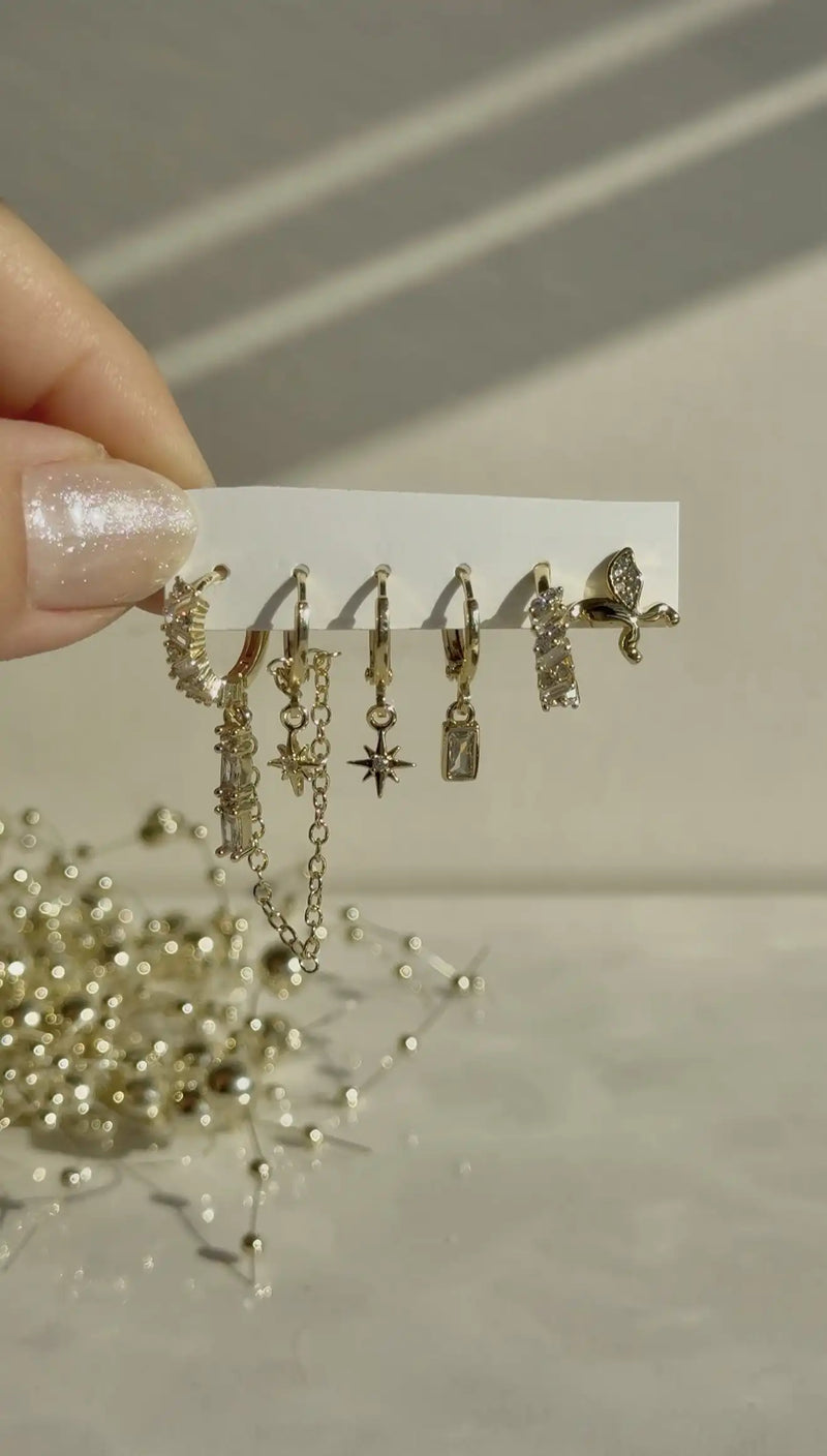 Set of 6 Earrings, 14K Series