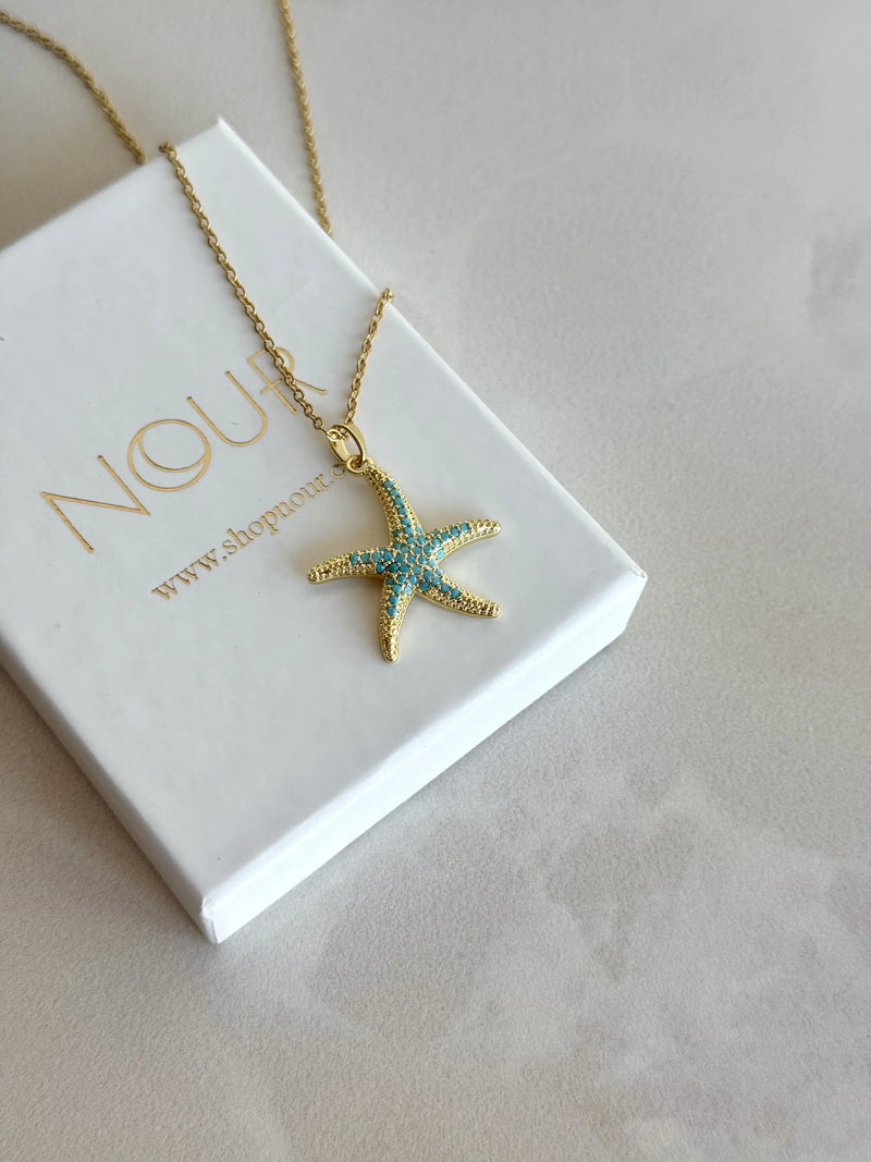 Blue Starfish Necklace
