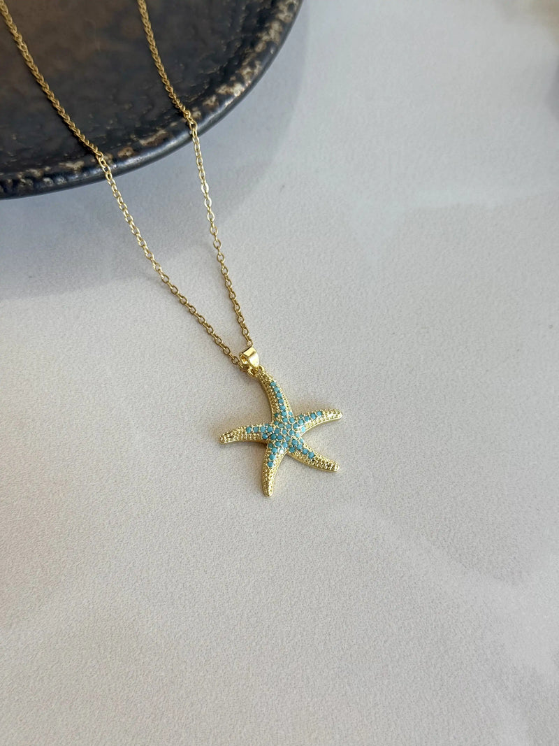 Blue Starfish Necklace