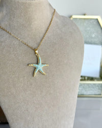 Blue Starfish Necklace - thumbnail 4