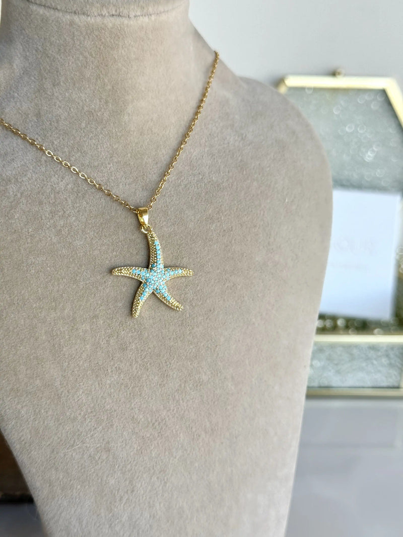 Blue Starfish Necklace