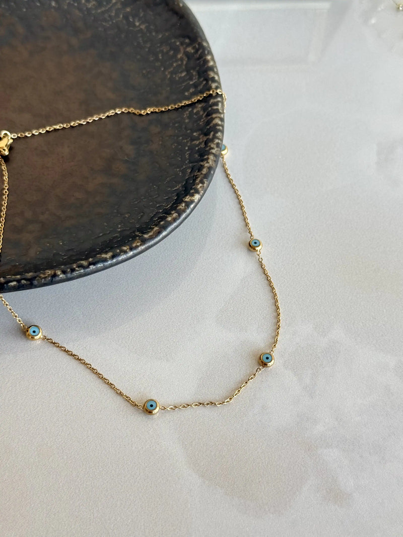 Steel Evil Eye Necklace