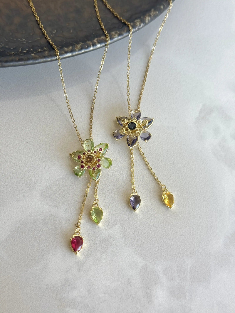 Flower Dangle Necklace Bella Series