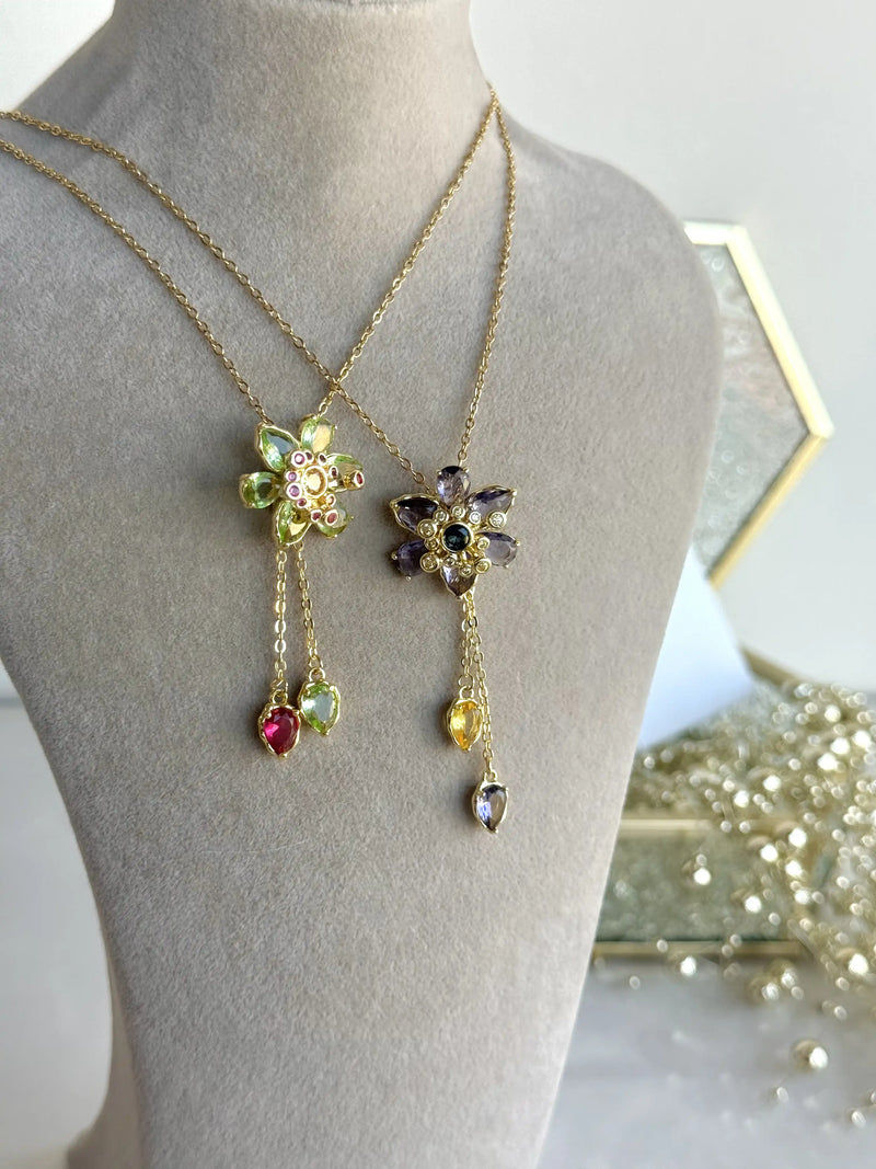 Flower Dangle Necklace Bella Series