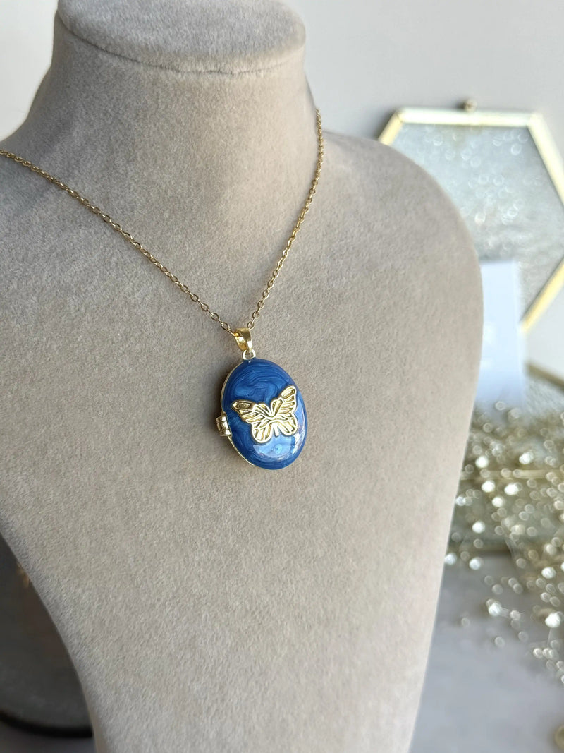 Blue Butterfly Medallion