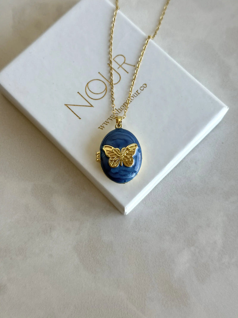 Blue Butterfly Medallion