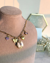 Lilac Charm Locket Necklace - thumbnail 1