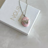 Silver Pink Butterfly Locket