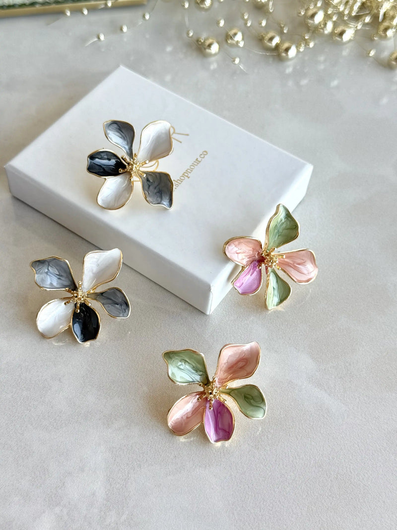 Enamel Flower Earrings