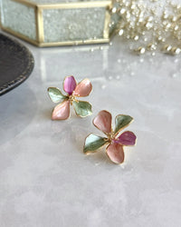 Enamel Flower Earrings - thumbnail 3