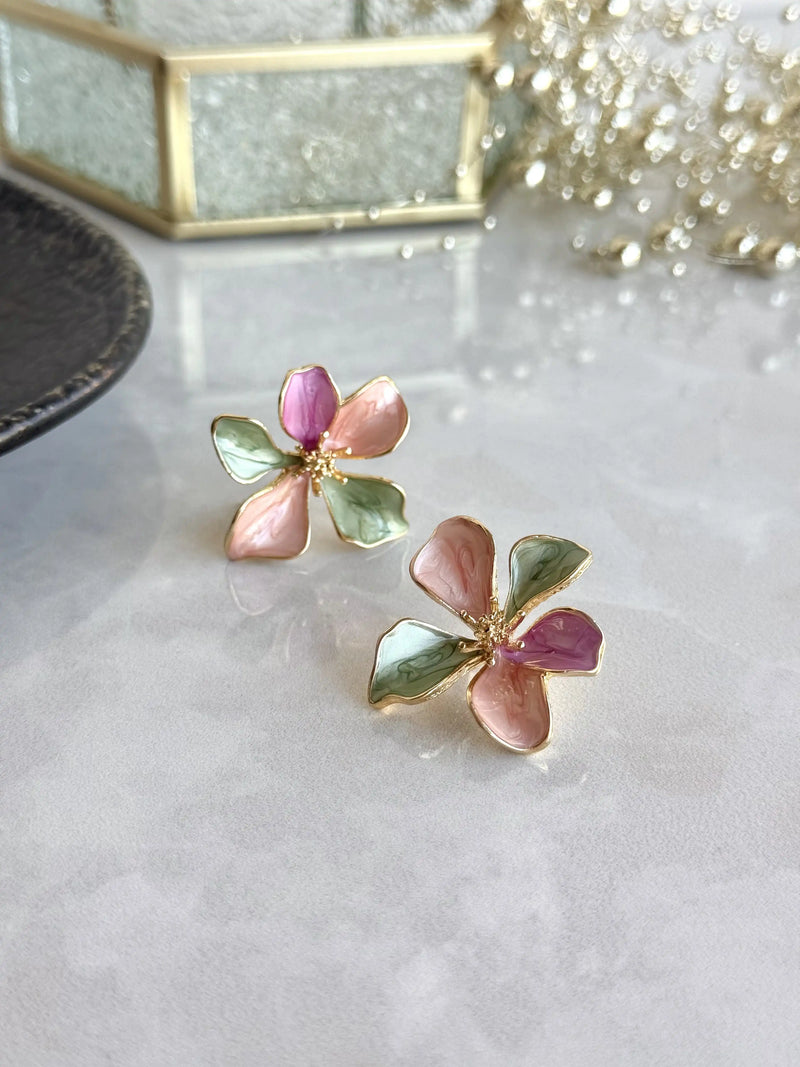 Enamel Flower Earrings