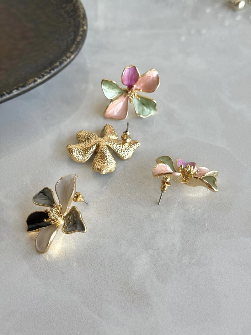 Enamel Flower Earrings