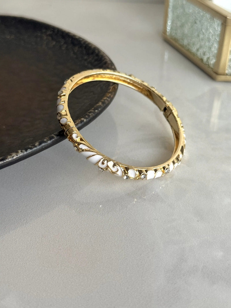 Stone-studded Enamel Cuff Bracelets