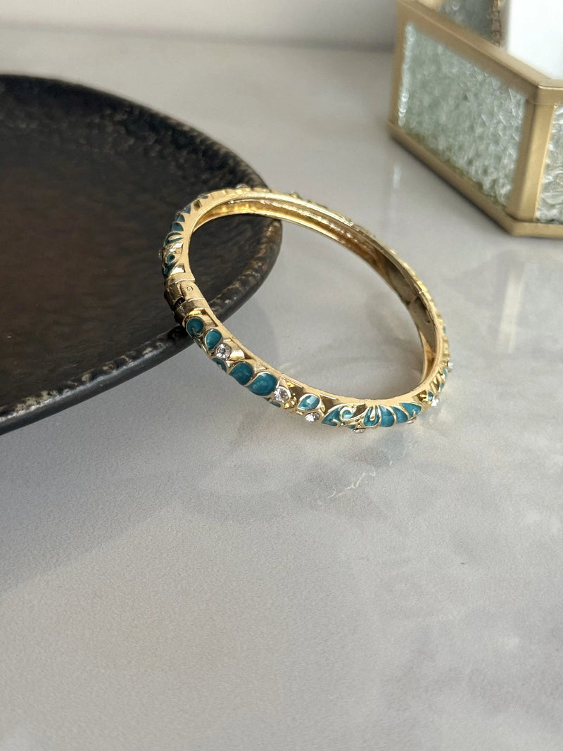 Stone-studded Enamel Cuff Bracelets