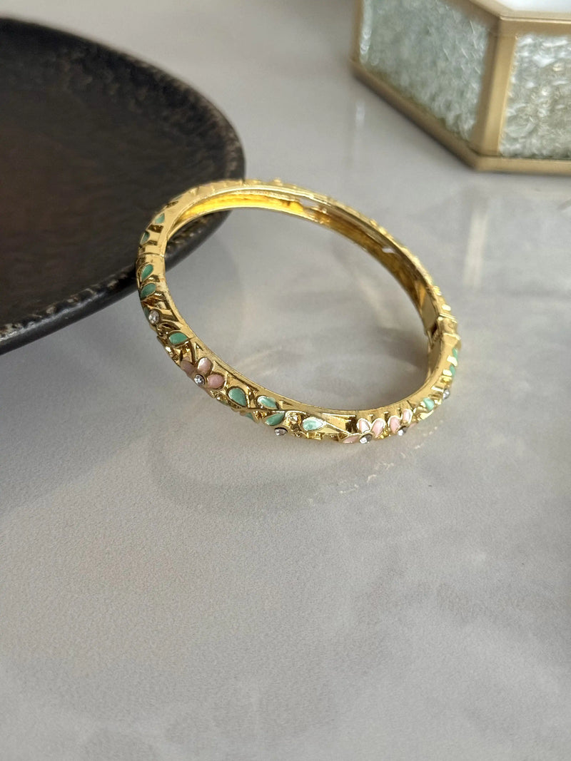 Stone-studded Enamel Cuff Bracelets