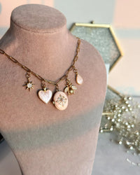 White Star Charm Locket Necklace - thumbnail 1