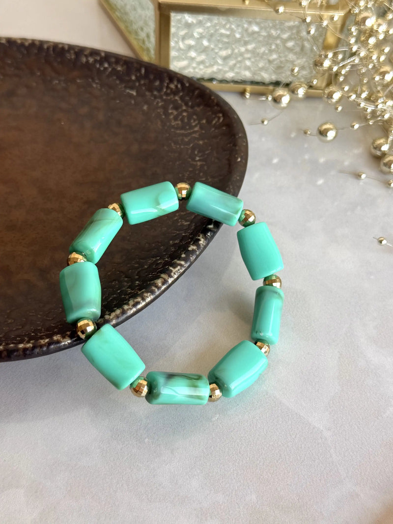 Turquoise Rectangular Bead Bracelet