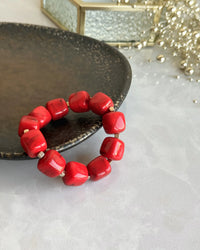 Red Cube Bead Bracelet - thumbnail 1