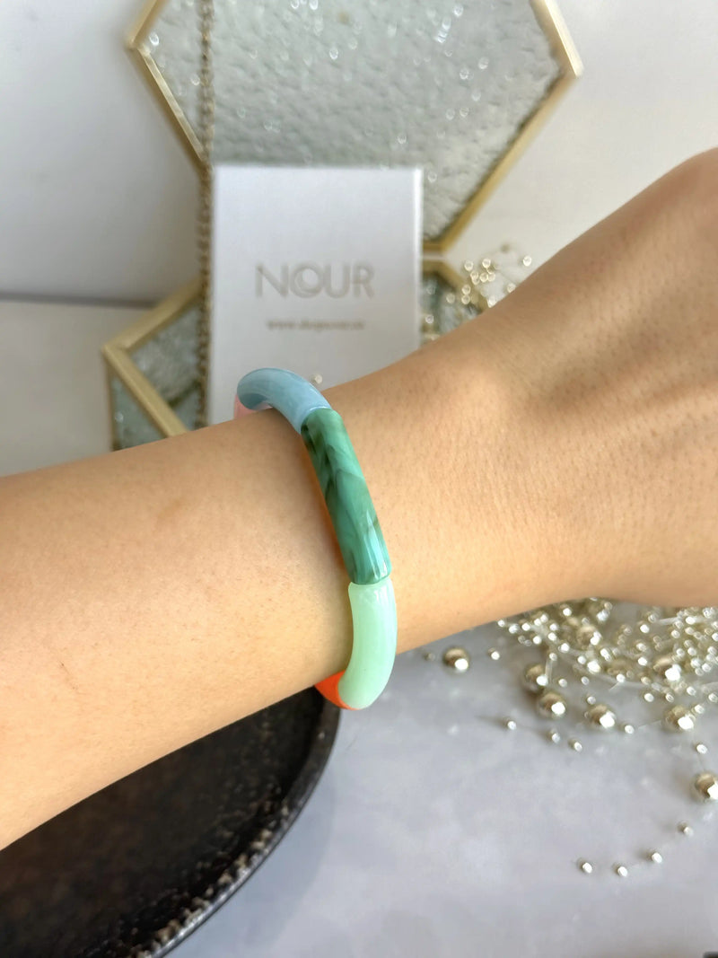 Colorful Cylinder Bead Bracelet