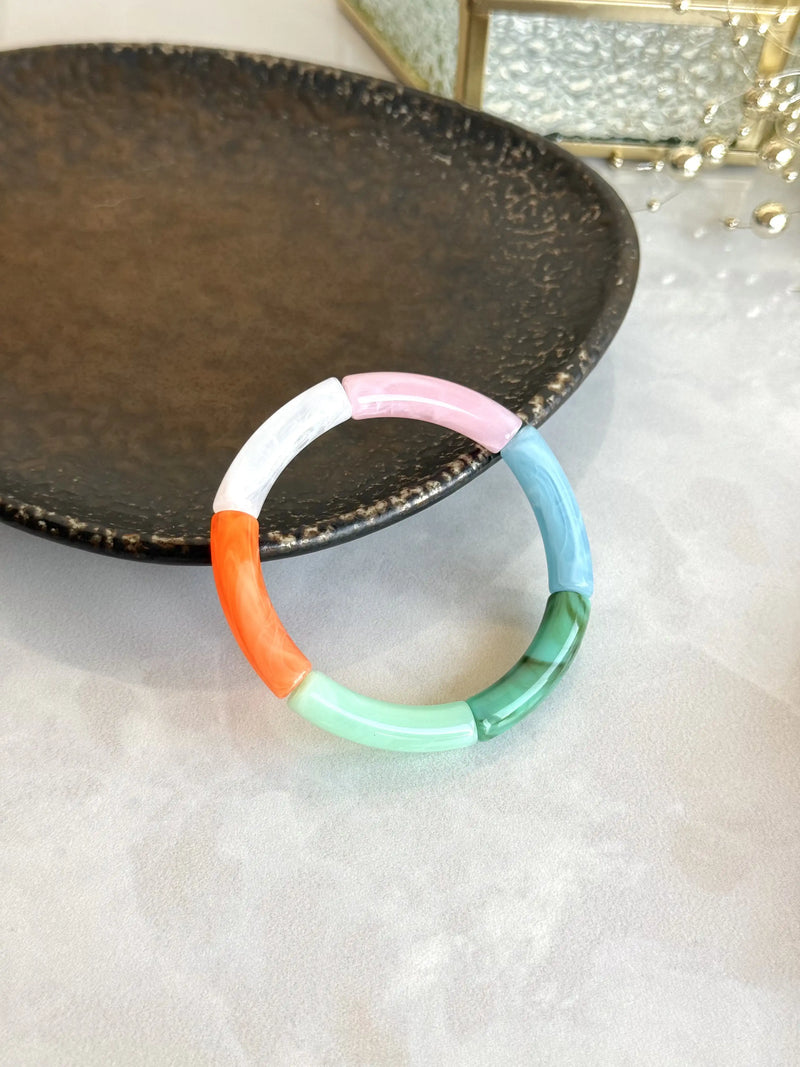 Colorful Cylinder Bead Bracelet
