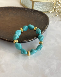 Turquoise Asymmetrical Bead Bracelet - thumbnail 1