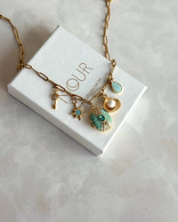 Green Star Charm Locket Necklace - thumbnail 3