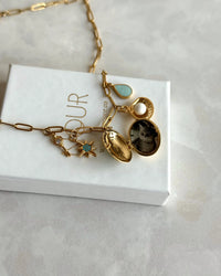 Green Star Charm Locket Necklace - thumbnail 2