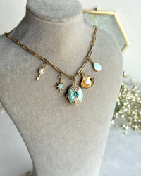 Green Star Charm Locket Necklace - thumbnail 1