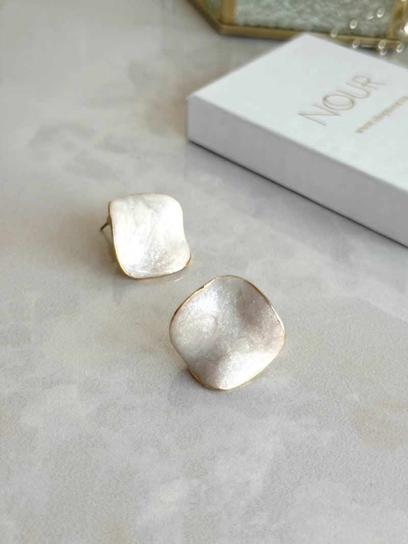 Square Mother-of-Pearl Earrings