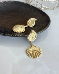 Large Seashell Earrings - thumbnail 1