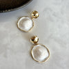Mother-of-Pearl Round Earrings
