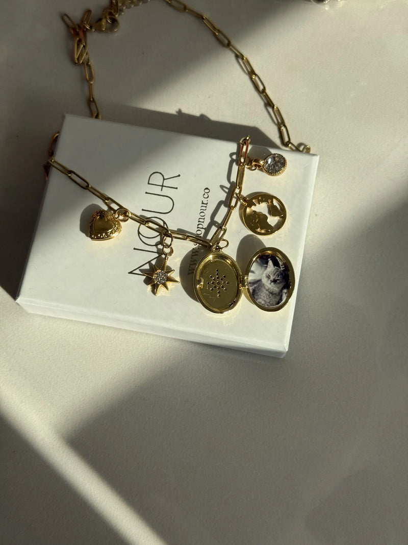 North Star Medallion Charm Necklace