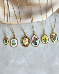 Yellow Flower Cross Stitch Necklace - thumbnail 3
