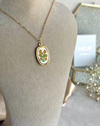 Chrysanthemum Cross Stitch Necklace - thumbnail 2