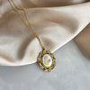 Pink Flower Cross Stitch Necklace