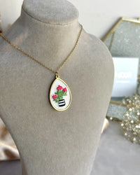 Potted Flower Cross Stitch Necklace - thumbnail 2