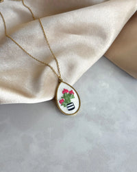 Potted Flower Cross Stitch Necklace - thumbnail 1