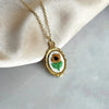 Tiny Sunflower Cross Stitch Necklace