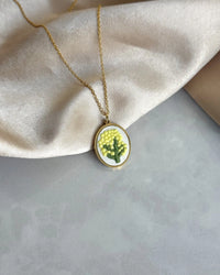 Yellow Flower Cross Stitch Necklace - thumbnail 1