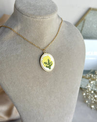 Yellow Flower Cross Stitch Necklace - thumbnail 2